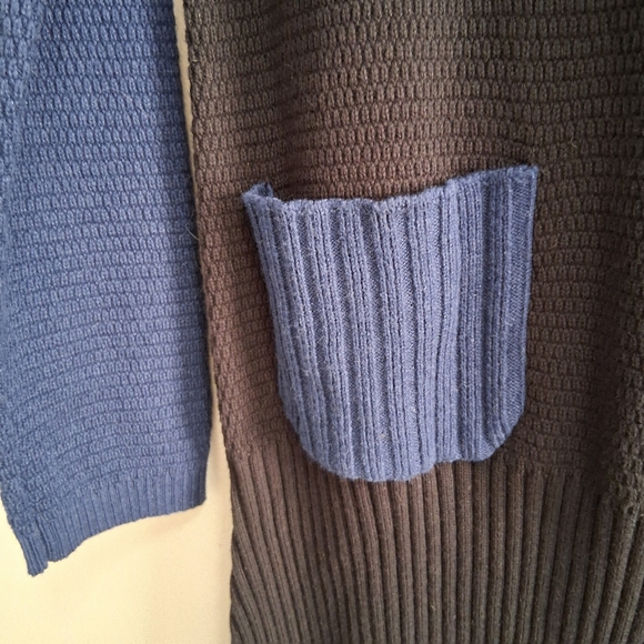 Lisa Todd Long Sleeve Assymetric Sweater Dress Chunky Knit Pocket Size Small - Picture 5 of 7